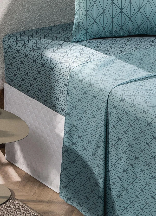 Mundo Lar - Jogo de Cama 150 Fios Geométrico Casal 4 Peças 2