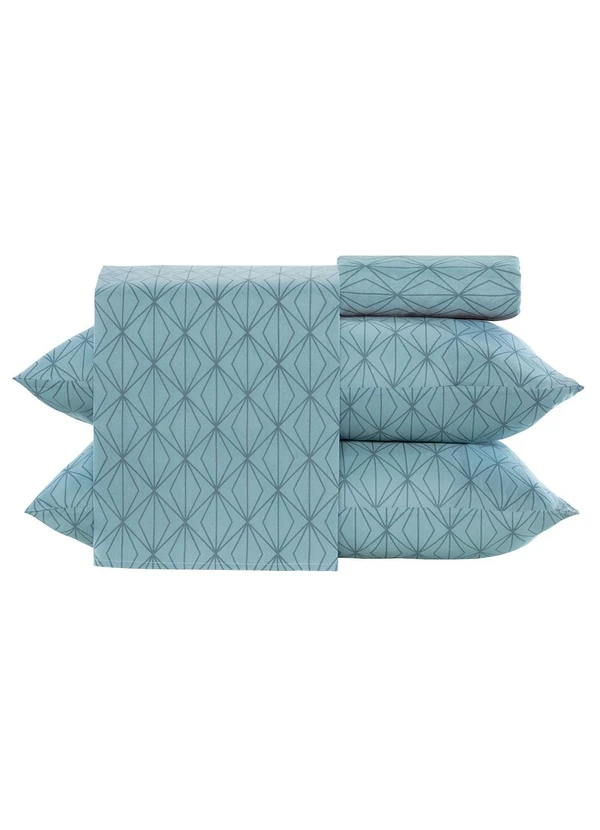 Mundo Lar - Jogo de Cama 150 Fios Geométrico Casal 4 Peças 4