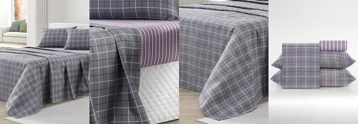 Jogo de Cama 150 Fios Grid Casal 4 Peas