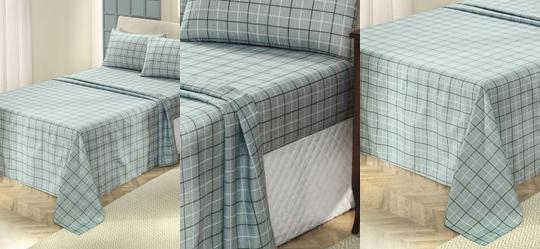 Jogo de Cama 150 Fios Grid Casal 4 Pe�as