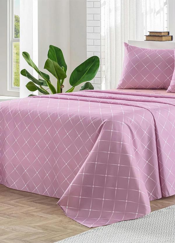 Mundo Lar - Jogo de Cama 150 Fios Lilás Casal 4 Peças 2