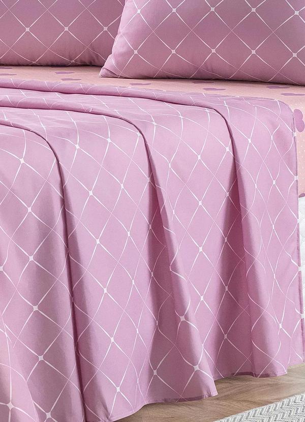 Mundo Lar - Jogo de Cama 150 Fios Lilás Casal 4 Peças 4