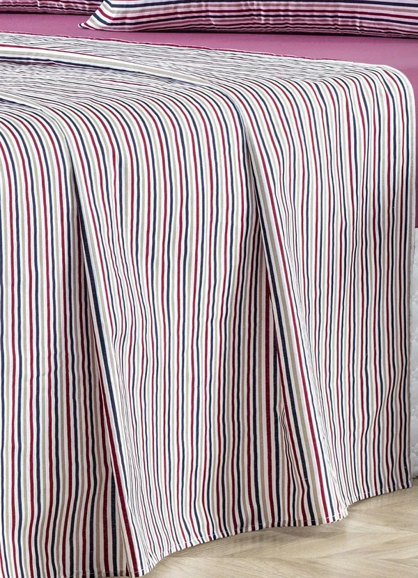 Mundo Lar - Jogo de Cama 150 Fios Listras Casal 4 Peças 4