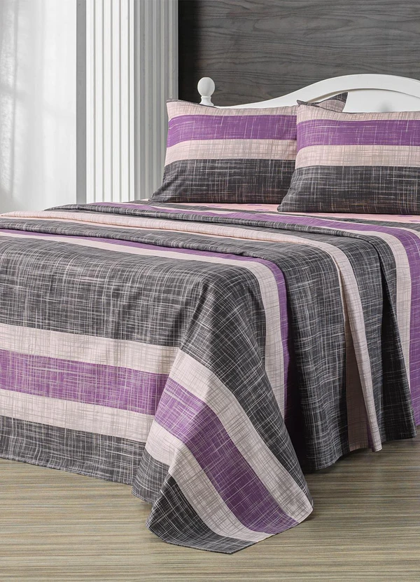 Ligasoft - Jogo de Cama 150 Fios Listras Casal 4 Peças