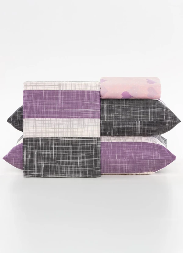 Ligasoft - Jogo de Cama 150 Fios Listras Casal 4 Peças 4