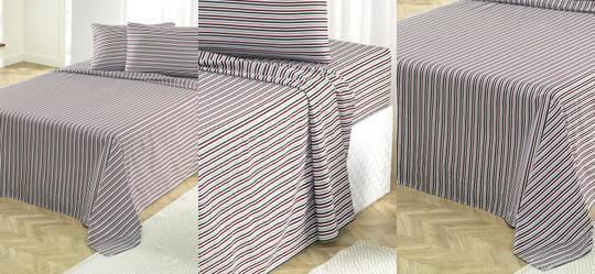 Jogo de Cama 150 Fios Listras Casal 4 Peas