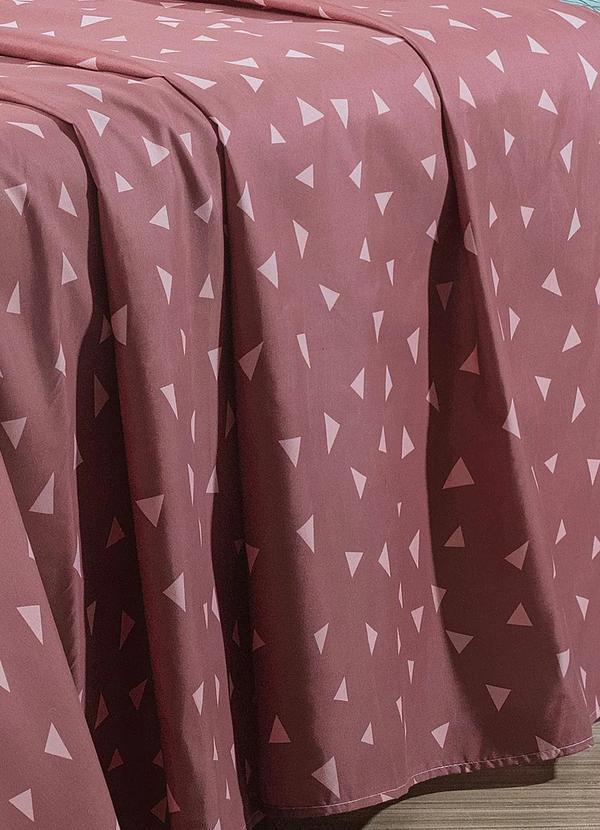 Mundo Lar - Jogo de Cama 150 Fios Rosa Casal 4 Peças 4