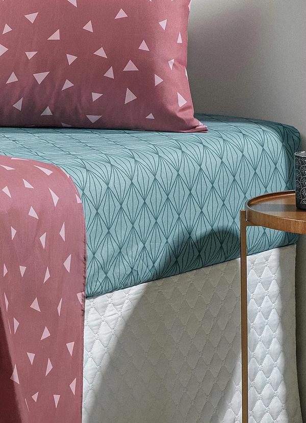 Mundo Lar - Jogo de Cama 150 Fios Rosa Casal 4 Peças 5