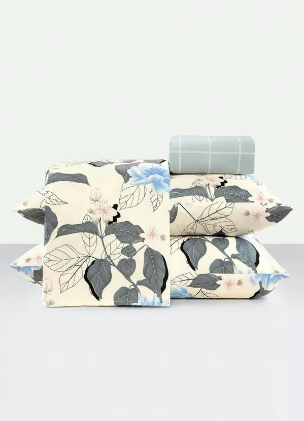 Mundo Lar - Jogo de Cama 200 Fios Bege Casal 4 Peças 2