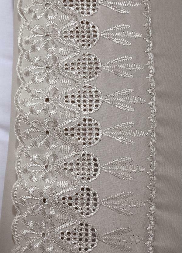 Mundo Lar - Jogo de Cama 200 Fios Bege Casal 4 Peças 5