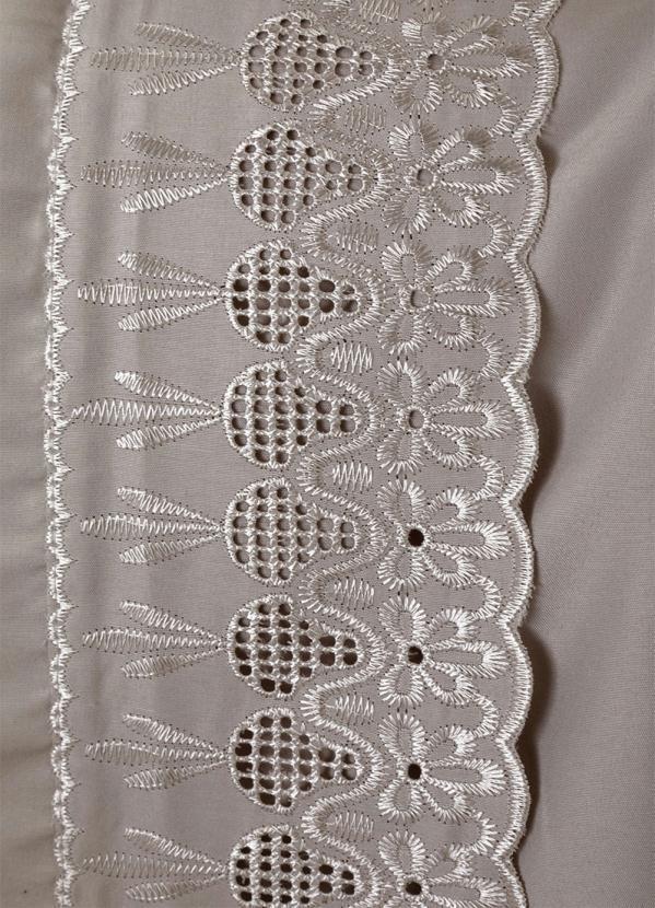 Mundo Lar - Jogo de Cama 200 Fios Bege Casal 4 Peças 6