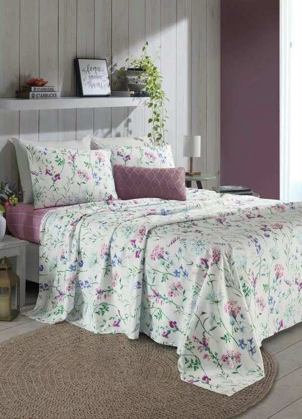 Mundo Lar - Jogo de Cama 200 Fios Branco Casal 4 Peças