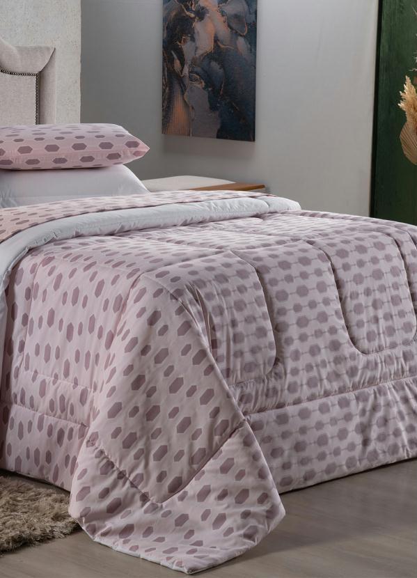 Lar e Lazer - Jogo de Cama 200 Fios Rosa Casal 3 Peças 4