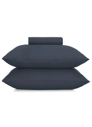 Rovi Home - Jogo de Cama Casal Malha Fio Penteado Azul - ROVI HOME