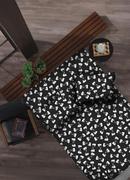 Jogo de Cama Casal Preto/La�os 3 Pe�as