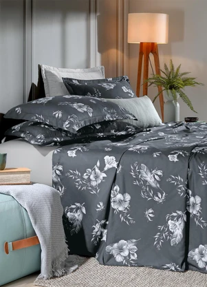 Hedrons - Jogo de Cama Cinza Casal 3 Peças - HEDRONS