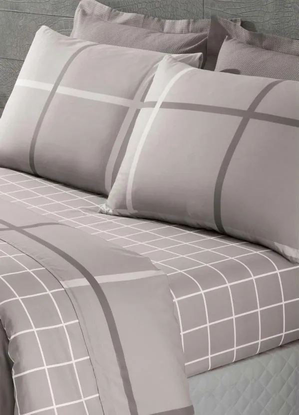 Mundo Lar - Jogo de Cama Cinza Casal 4 Peças 3