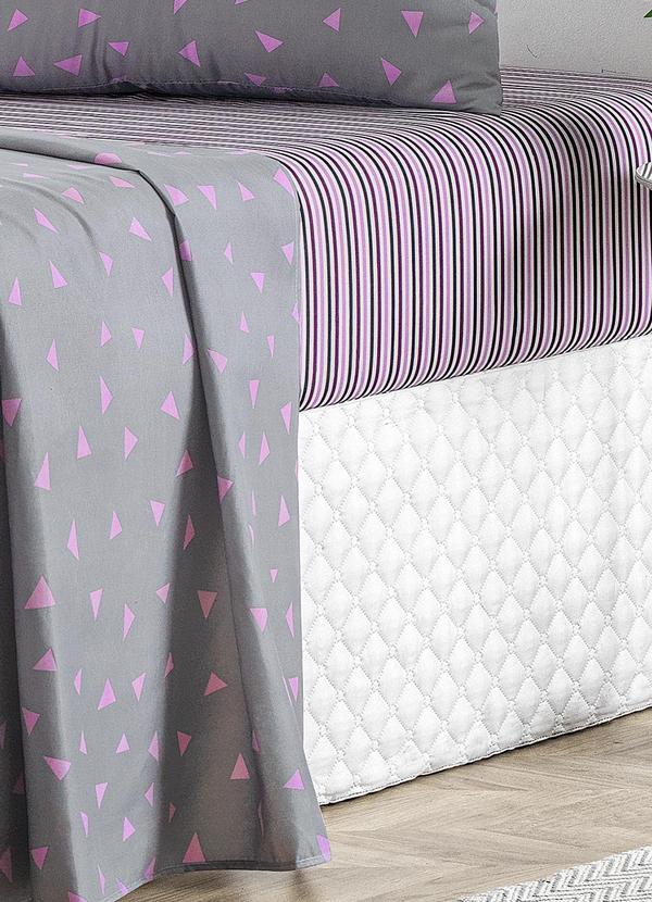 Ligasoft - Jogo de Cama Cinza Casal 4 Peças 2