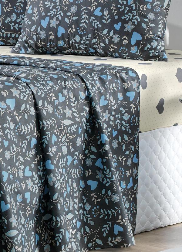 Ligasoft - Jogo de Cama Floral Bege Casal 4 Peças 2