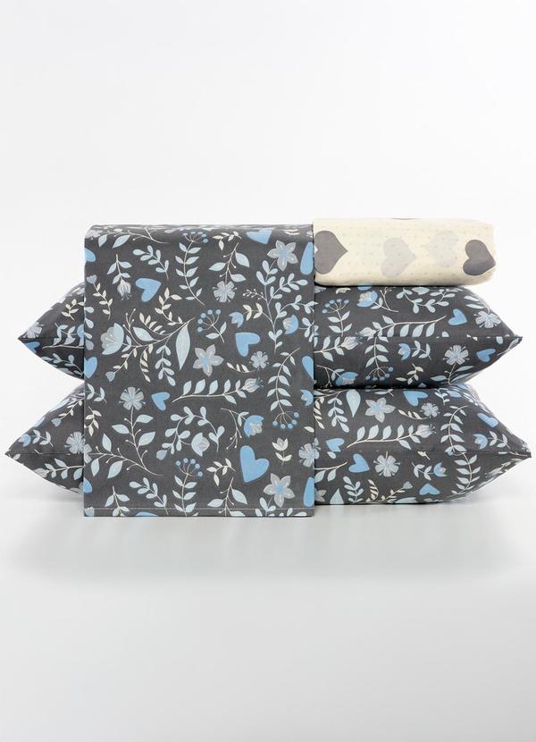 Ligasoft - Jogo de Cama Floral Bege Casal 4 Peças 4