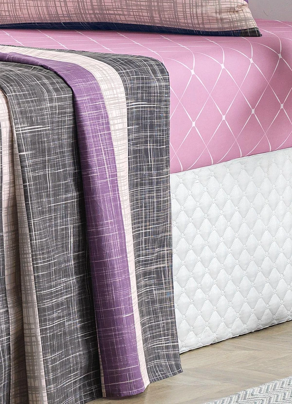 Ligasoft - Jogo de Cama Listra Lilás Casal 4 Peças 2