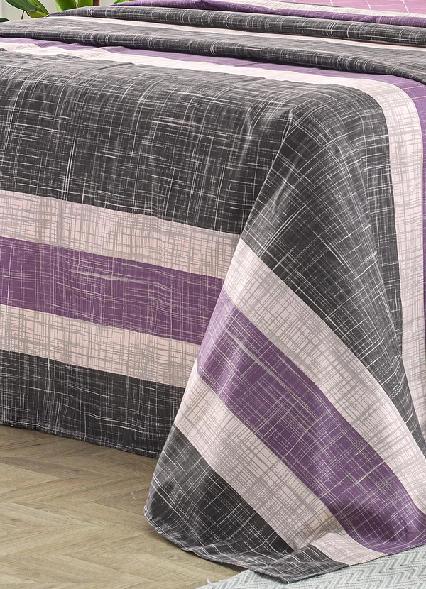 Ligasoft - Jogo de Cama Listra Lilás Casal 4 Peças 3