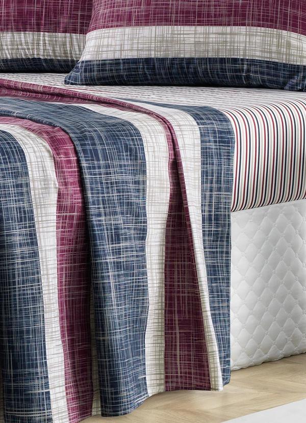 Ligasoft - Jogo de Cama Listras Casal 4 Peças 2