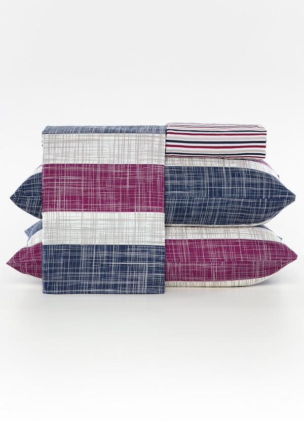 Ligasoft - Jogo de Cama Listras Casal 4 Peças 4