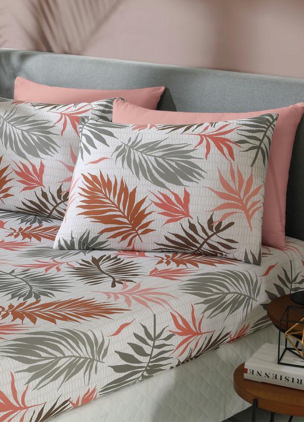 Mundo Lar - Jogo de Cama Malha Folhagem Casal 3 Peças 2