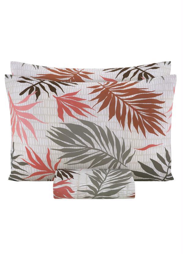 Mundo Lar - Jogo de Cama Malha Folhagem Casal 3 Peças 3