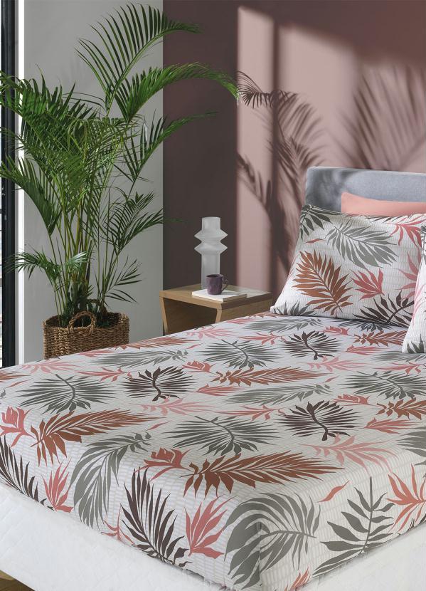 Mundo Lar - Jogo de Cama Malha Folhagem Casal 3 Peças 4