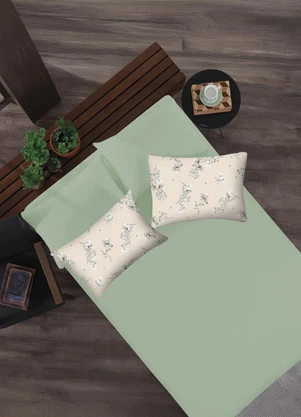 Portallar - Jogo de Cama Queen Gramado/Verde 3peças - PORTALLAR