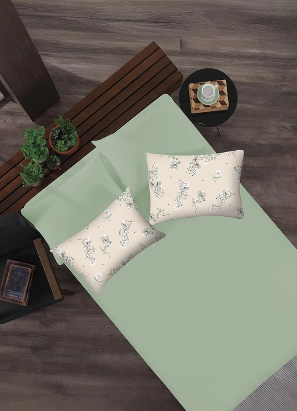 Portallar - Jogo de Cama Queen Gramado/Verde 3peças 1