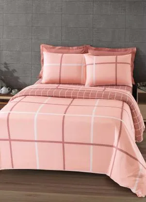Mundo Lar - Jogo de Cama Rosa Casal 4 Peças - MUNDO LAR