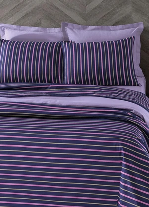 Mundo Lar - Jogo de Cama Roxo Casal 4 Peças - MUNDO LAR