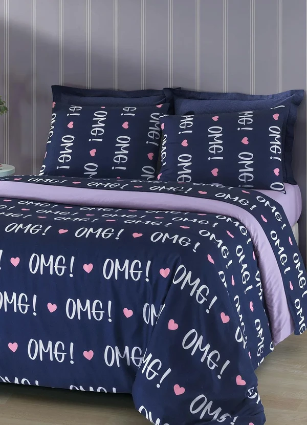 Mundo Lar - Jogo de Cama RoxoCasal 4 Peças 2