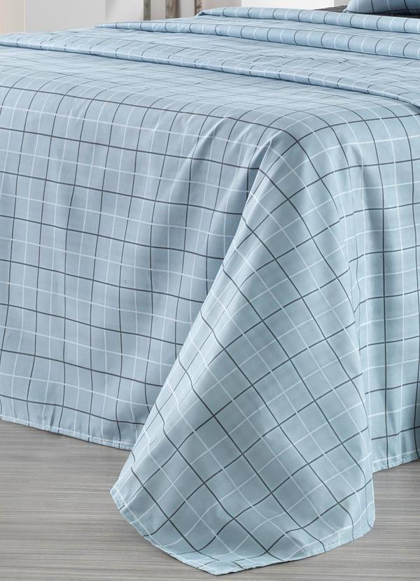 Ligasoft - Jogo de Cama Xadrez/Cinza Casal 4 Peças 1