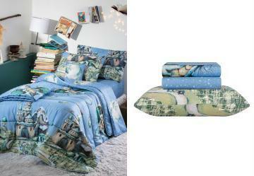 Jogo de Cama 140 Fios Azul Solteiro 3 Peas