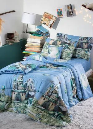 Sultan - Jogo de Cama 140 Fios Azul Solteiro 3 Peças - SULTAN