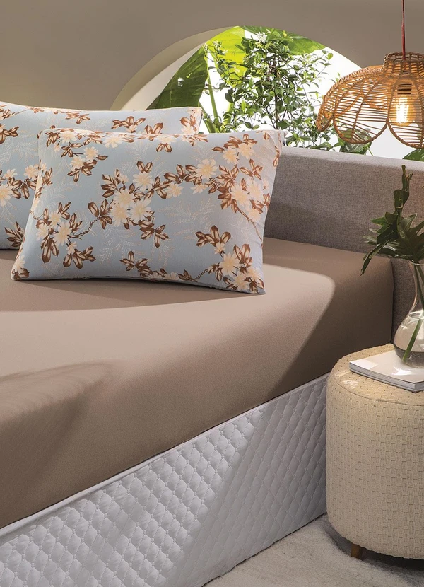 Sul Brasil - Jogo de Cama Casal Azul Floral 3 Peças 2