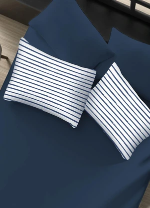 Portallar - Jogo de Cama Casal Classic Azul 3 Peças - PORTALLAR