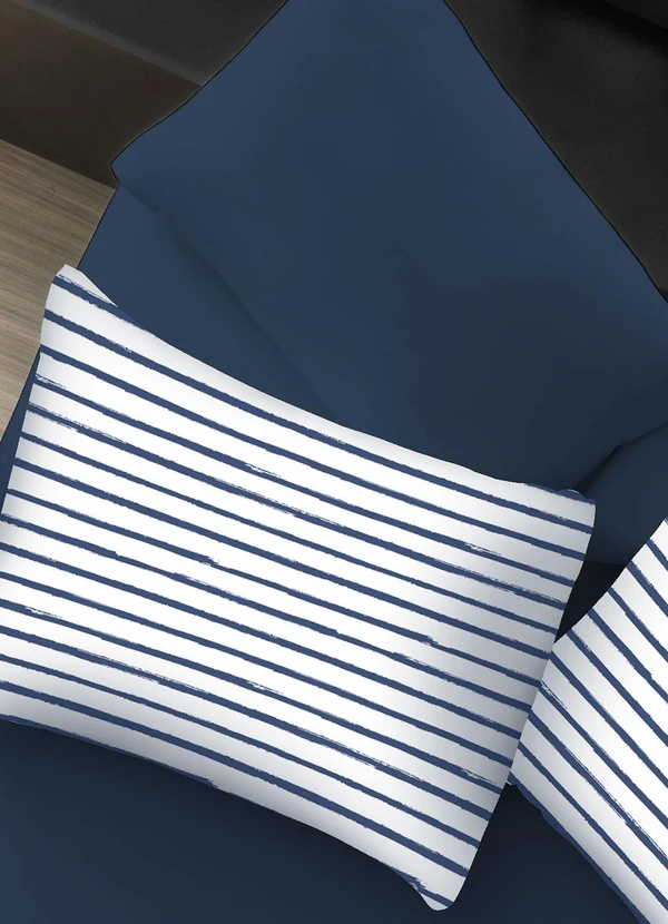 Portallar - Jogo de Cama Casal Classic Azul 3 Peças 3