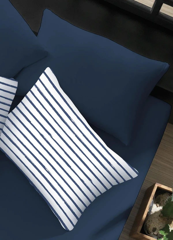 Portallar - Jogo de Cama Casal Classic Azul 3 Peças 4