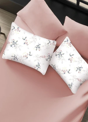 Portallar - Jogo de Cama Casal Classic Floral Rosa 3 Peças - PORTALLAR