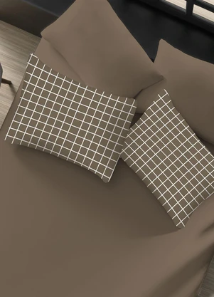 Portallar - Jogo de Cama Casal Classic Marrom 3 Peças - PORTALLAR