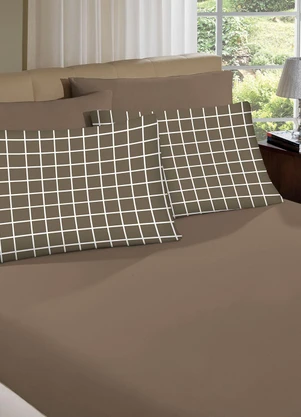 Portallar - Jogo de Cama Casal Classic Marrom 3 Peças - PORTALLAR
