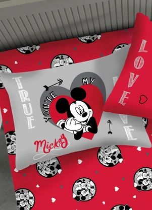 Portallar - Jogo de Cama Casal Mickey e Minnie 3 Peças - PORTALLAR