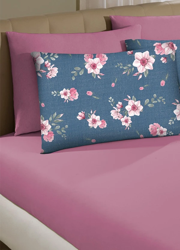 Portallar - Jogo de Cama Casal Rosa Cravo 3 Peças 2