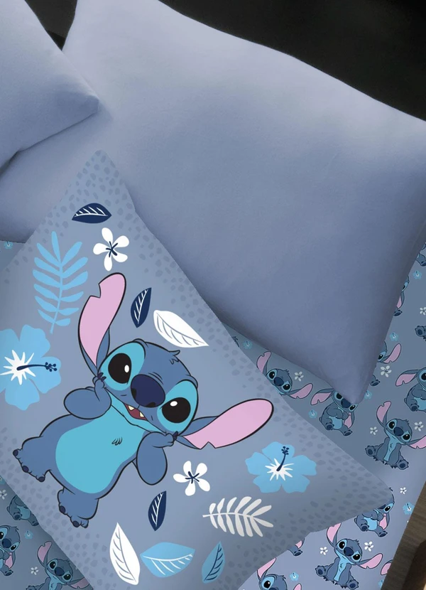 Portallar - Jogo de Cama Casal Stitch Blue 3 Peças 3