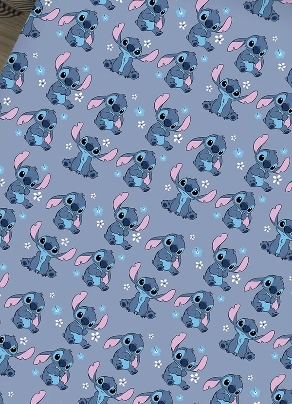 Portallar - Jogo de Cama Casal Stitch Blue 3 Peças 4